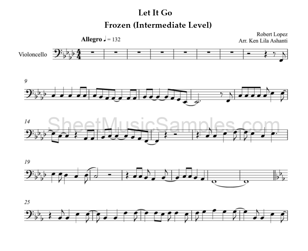 Let It Go - Frozen (Intermediate Level)