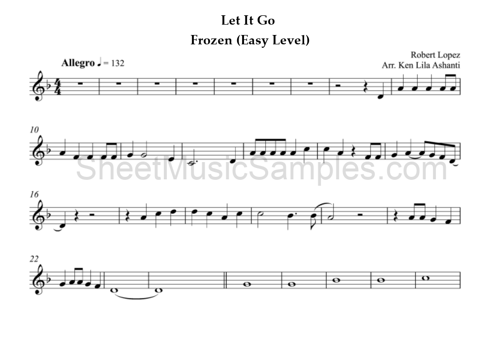 Let It Go - Frozen (Easy Level)