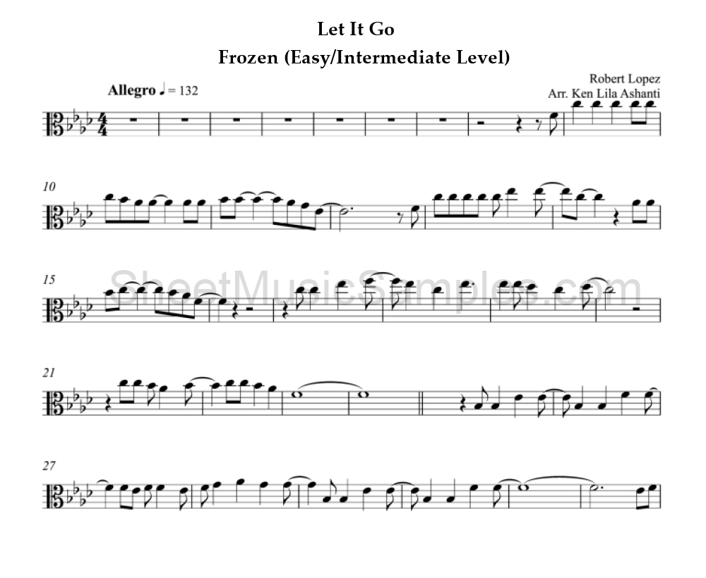 Let It Go - Frozen (Easy/Intermediate Level)