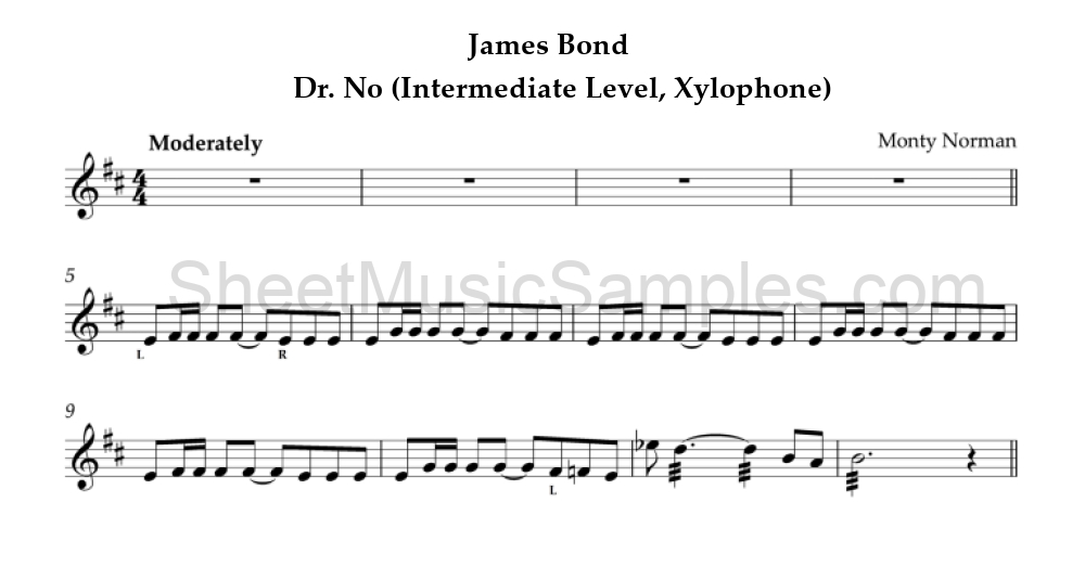 James Bond - Dr. No (Intermediate Level, Xylophone)