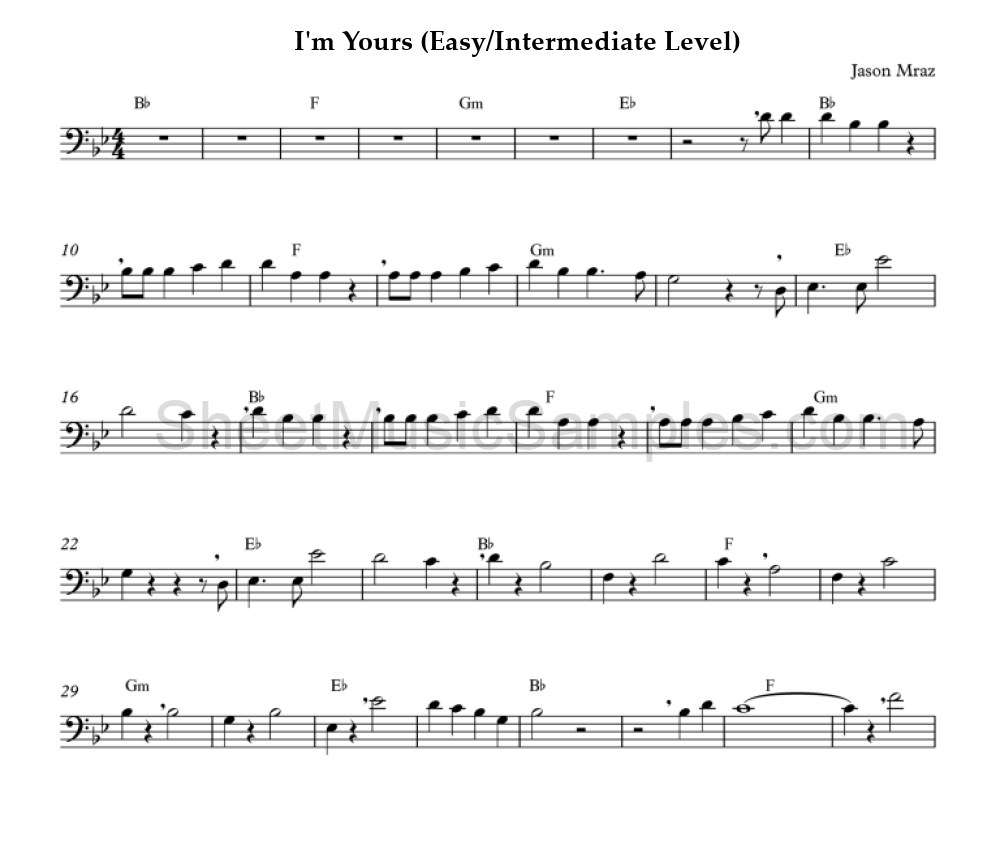 I'm Yours (Easy/Intermediate Level)