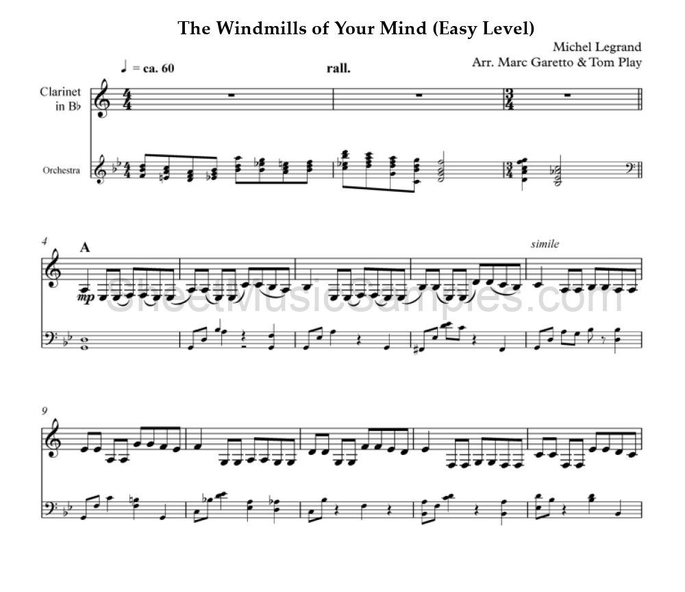 The Windmills of Your Mind (Easy Level)