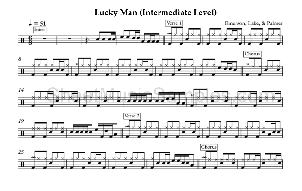 Lucky Man (Intermediate Level)