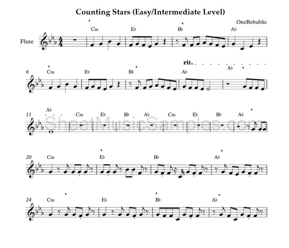 Counting Stars (Easy/Intermediate Level)