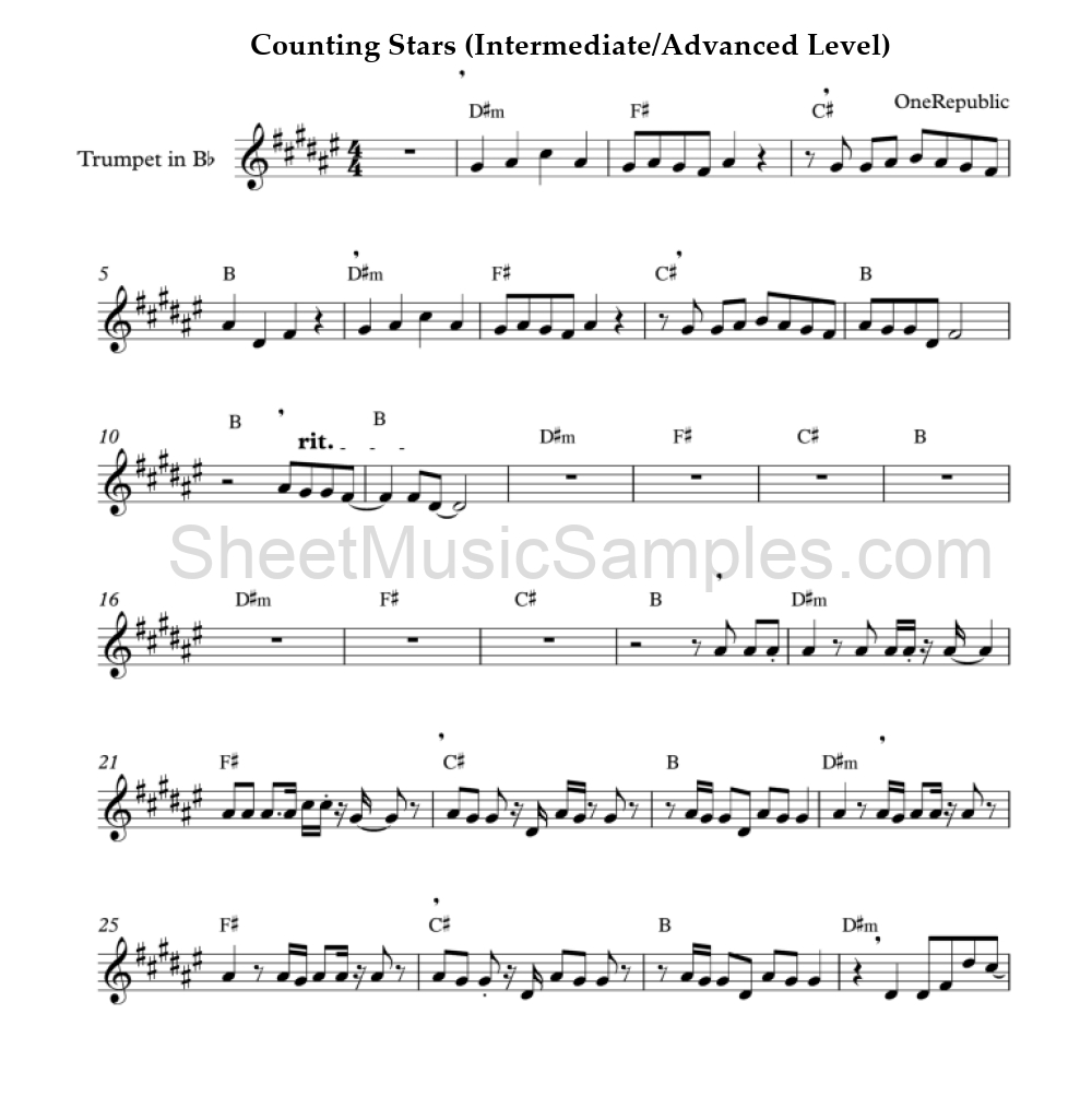 Counting Stars (Intermediate/Advanced Level)