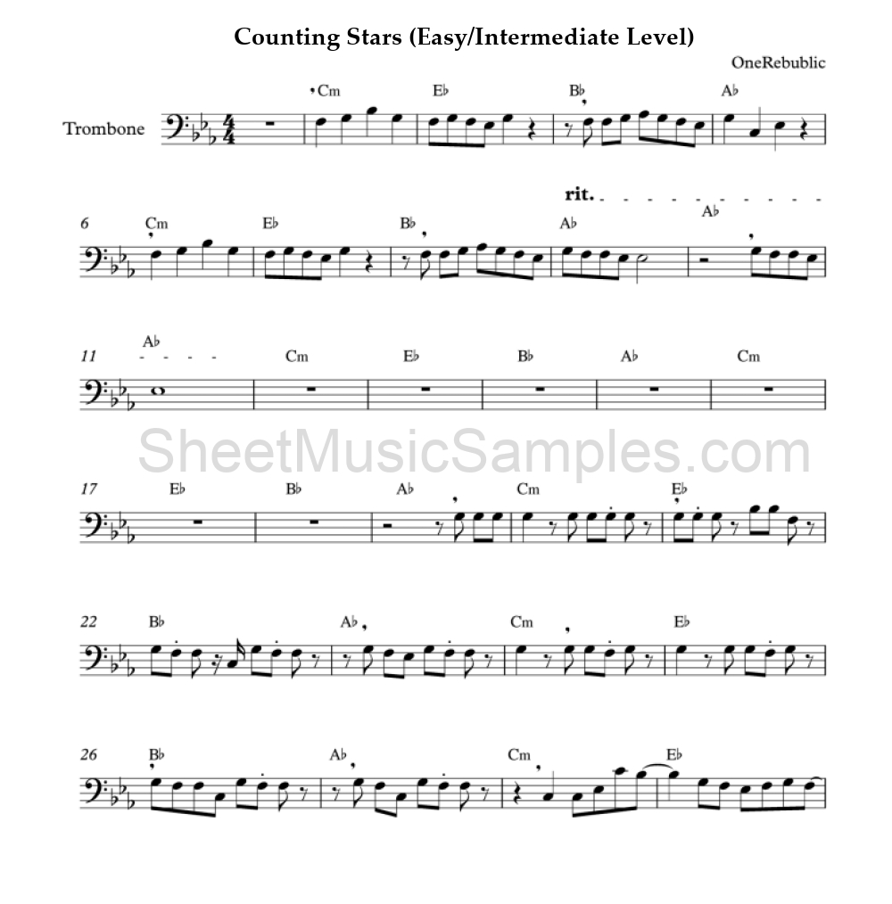 Counting Stars (Easy/Intermediate Level)