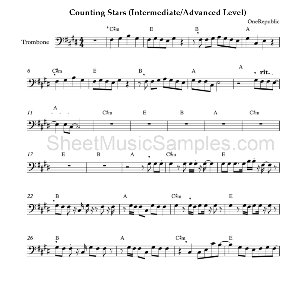 Counting Stars (Intermediate/Advanced Level)