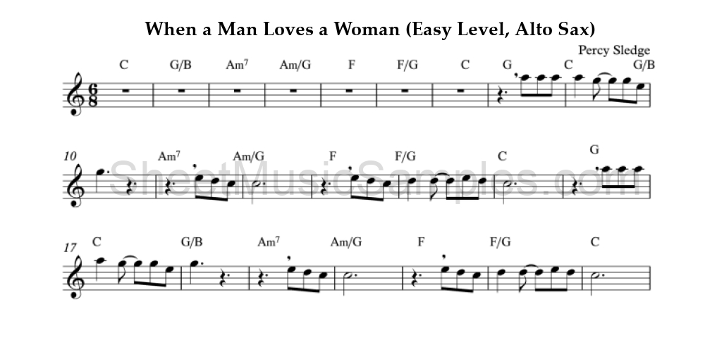 When a Man Loves a Woman (Easy Level, Alto Sax)