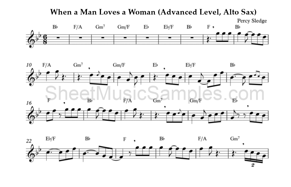 When a Man Loves a Woman (Advanced Level, Alto Sax)