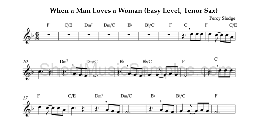 When a Man Loves a Woman (Easy Level, Tenor Sax)