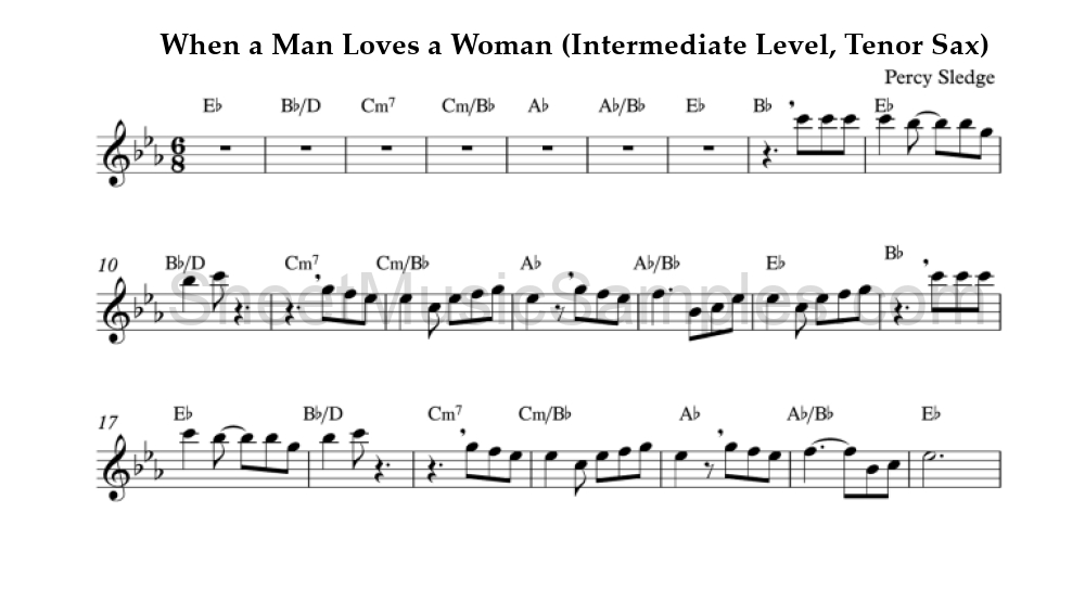 When a Man Loves a Woman (Intermediate Level, Tenor Sax)