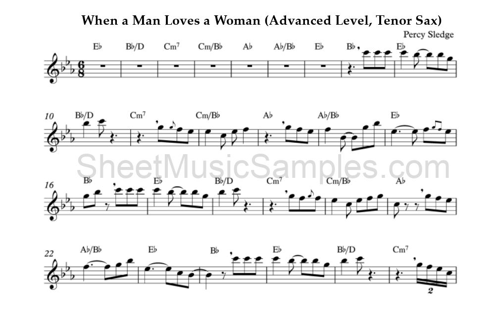 When a Man Loves a Woman (Advanced Level, Tenor Sax)