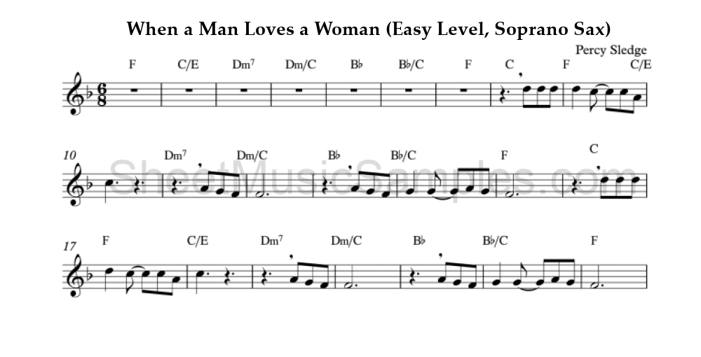 When a Man Loves a Woman (Easy Level, Soprano Sax)