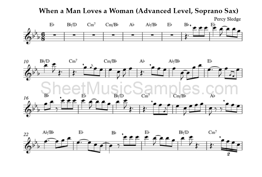 When a Man Loves a Woman (Advanced Level, Soprano Sax)