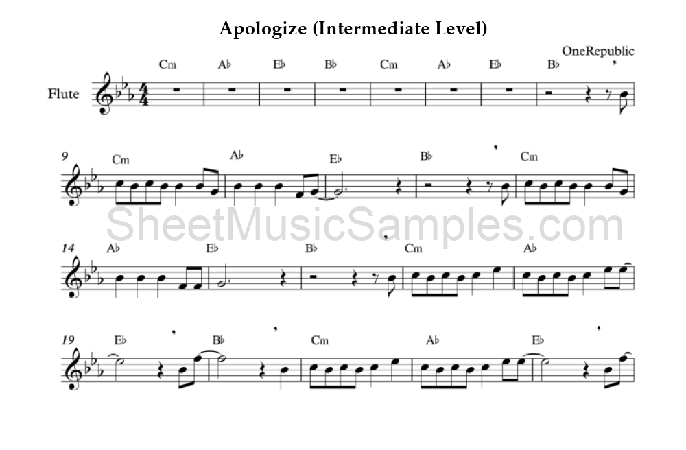 Apologize (Intermediate Level)