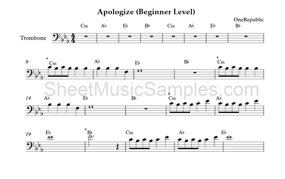 Apologize (Beginner Level)