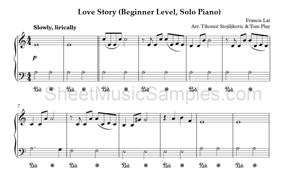 Love Story (Beginner Level, Solo Piano)