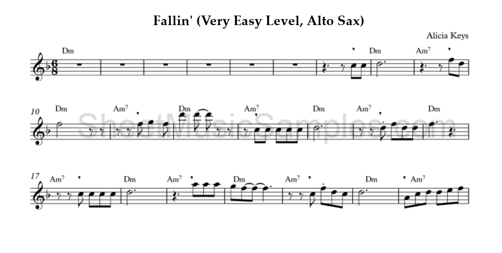 Fallin' (Very Easy Level, Alto Sax)