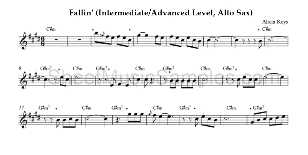 Fallin' (Intermediate/Advanced Level, Alto Sax)