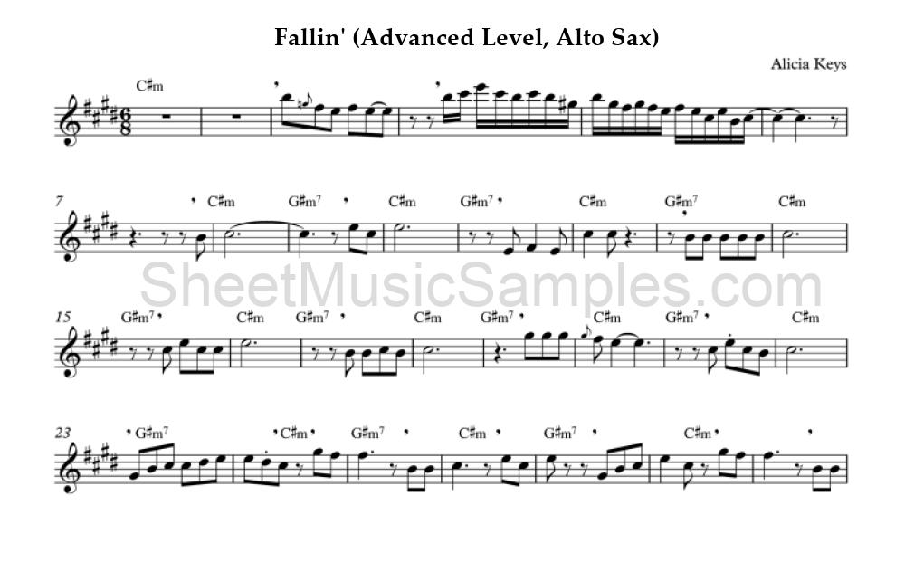 Fallin' (Advanced Level, Alto Sax)