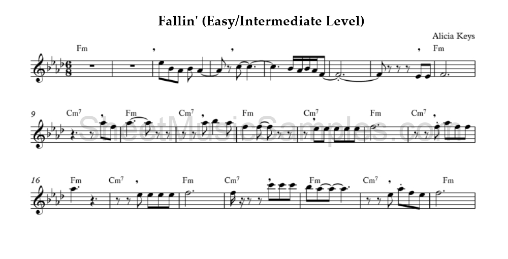 Fallin' (Easy/Intermediate Level)