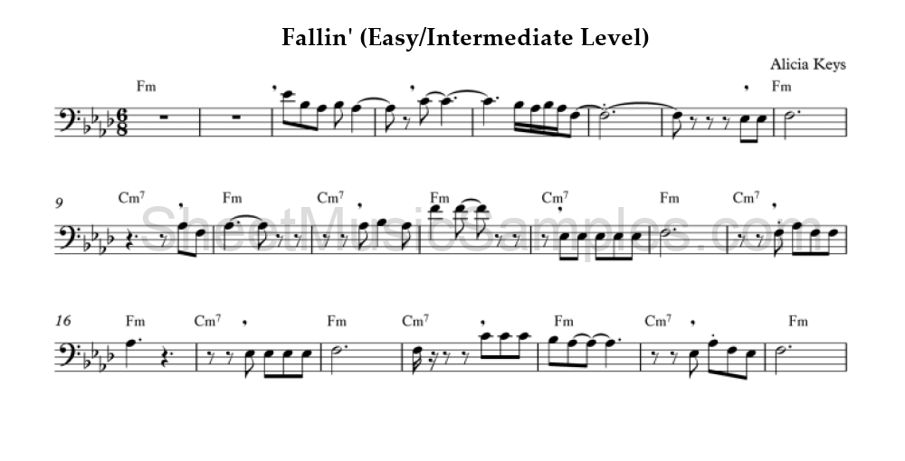 Fallin' (Easy/Intermediate Level)