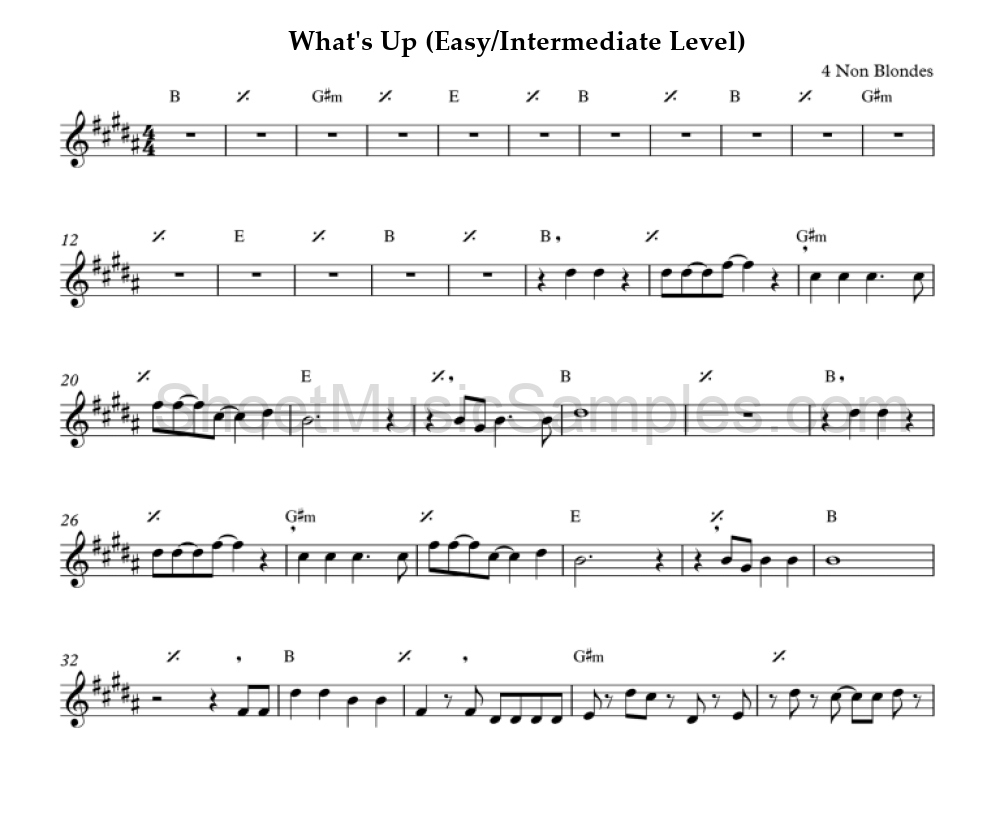 What's Up (Easy/Intermediate Level)