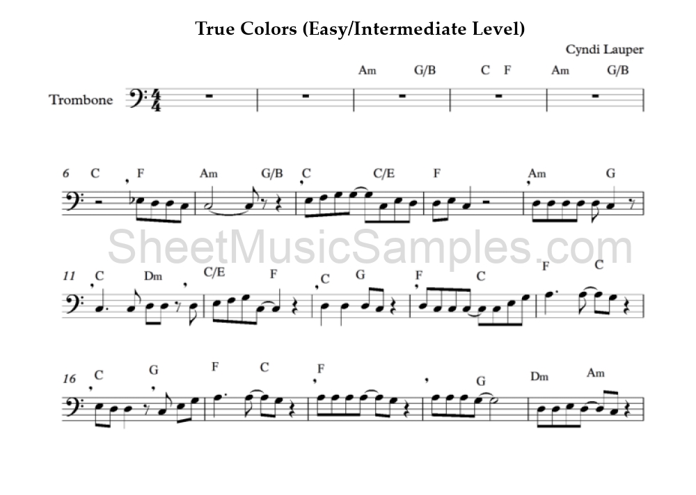 True Colors (Easy/Intermediate Level)