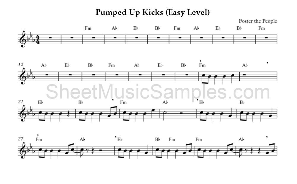 Pumped Up Kicks (Easy Level)