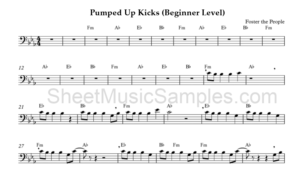 Pumped Up Kicks (Beginner Level)