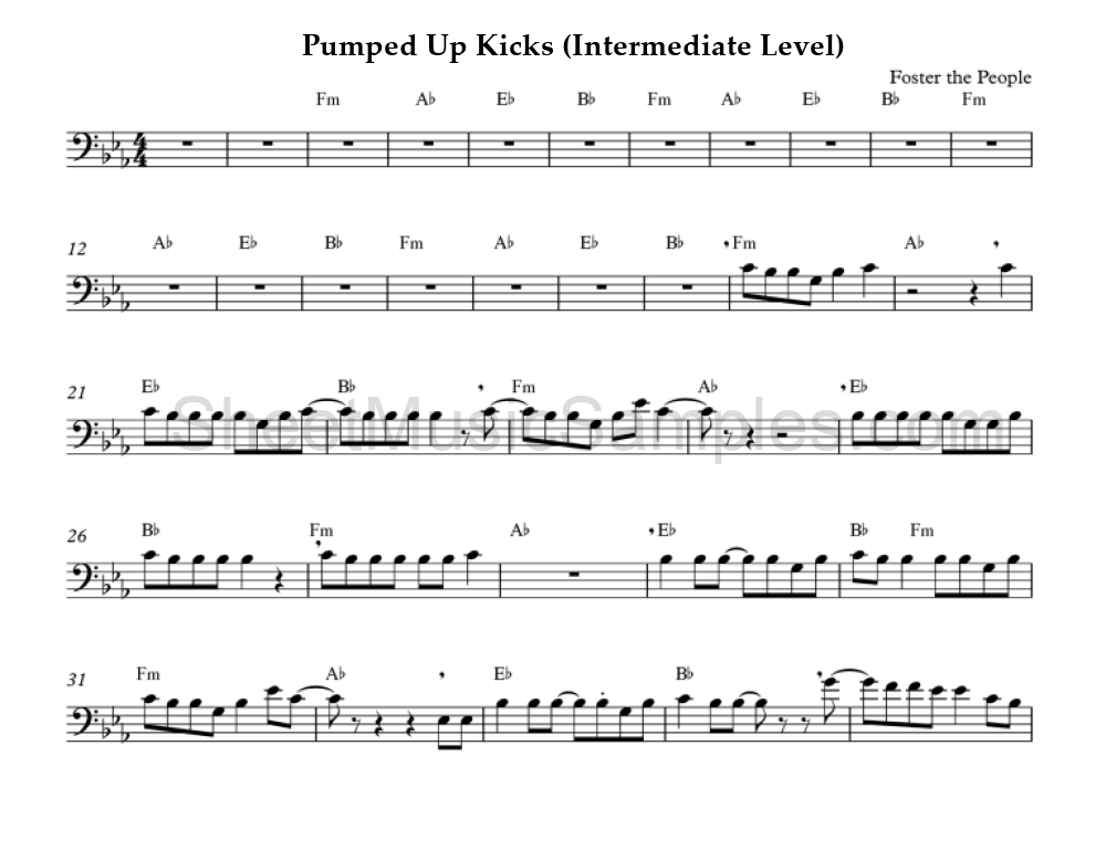 Pumped Up Kicks (Intermediate Level)