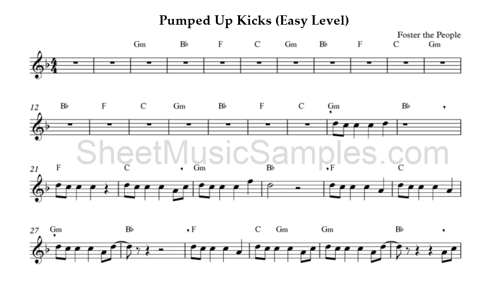 Pumped Up Kicks (Easy Level)