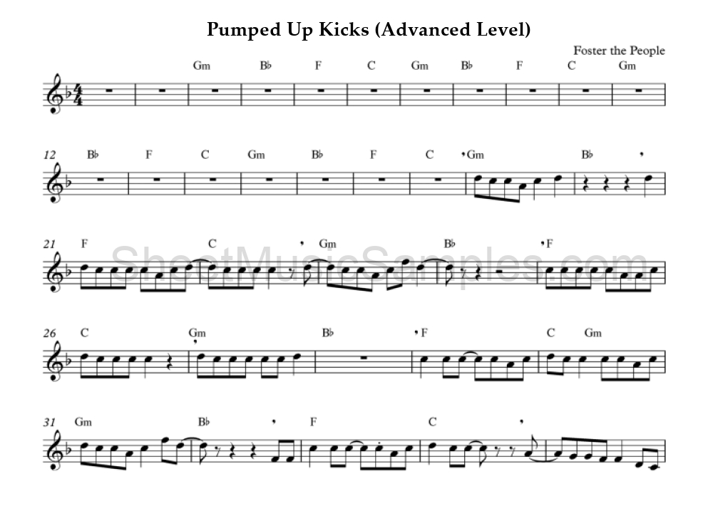 Pumped Up Kicks (Advanced Level)