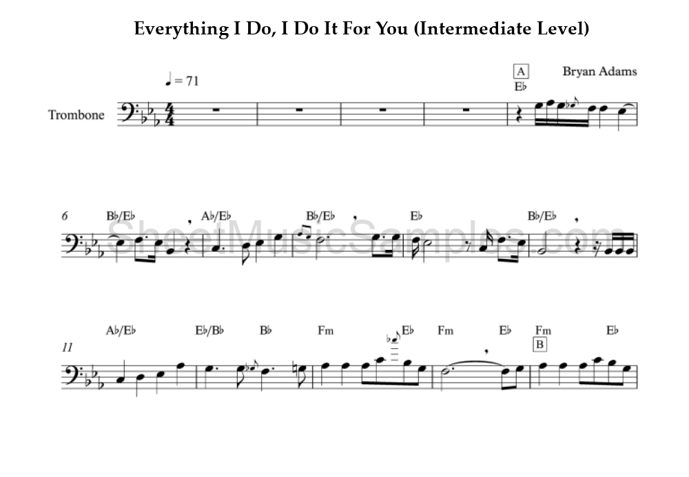 Everything I Do, I Do It For You (Intermediate Level)