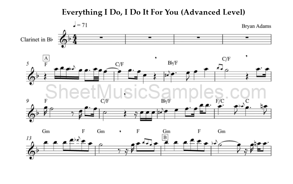 Everything I Do, I Do It For You (Advanced Level)