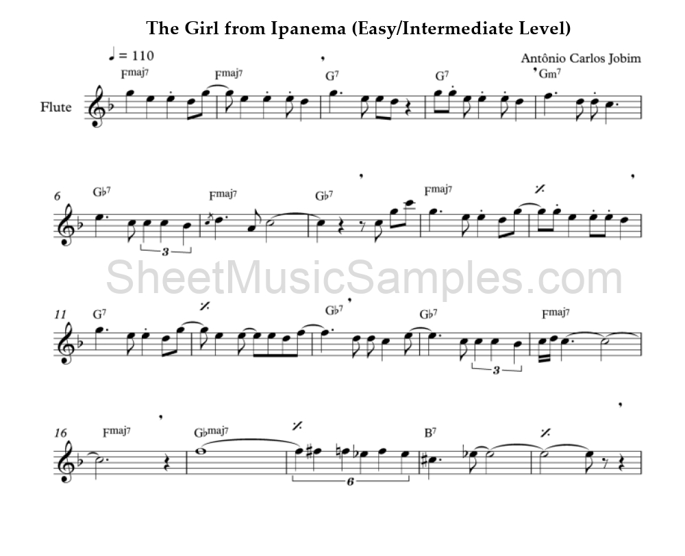 The Girl from Ipanema (Easy/Intermediate Level)