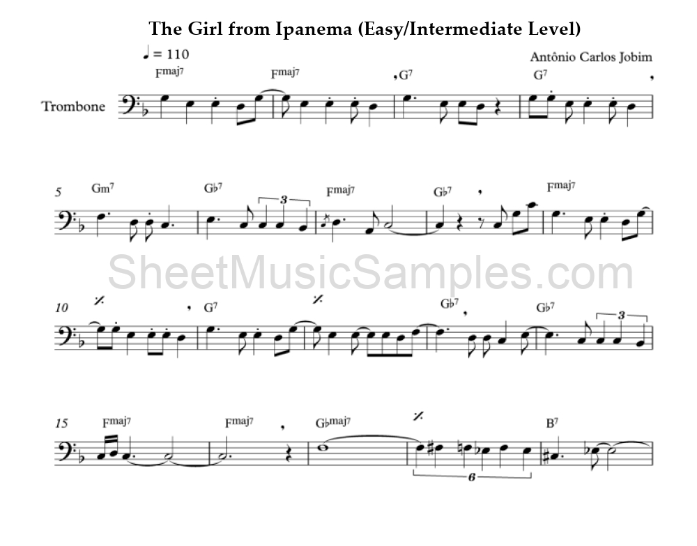 The Girl from Ipanema (Easy/Intermediate Level)