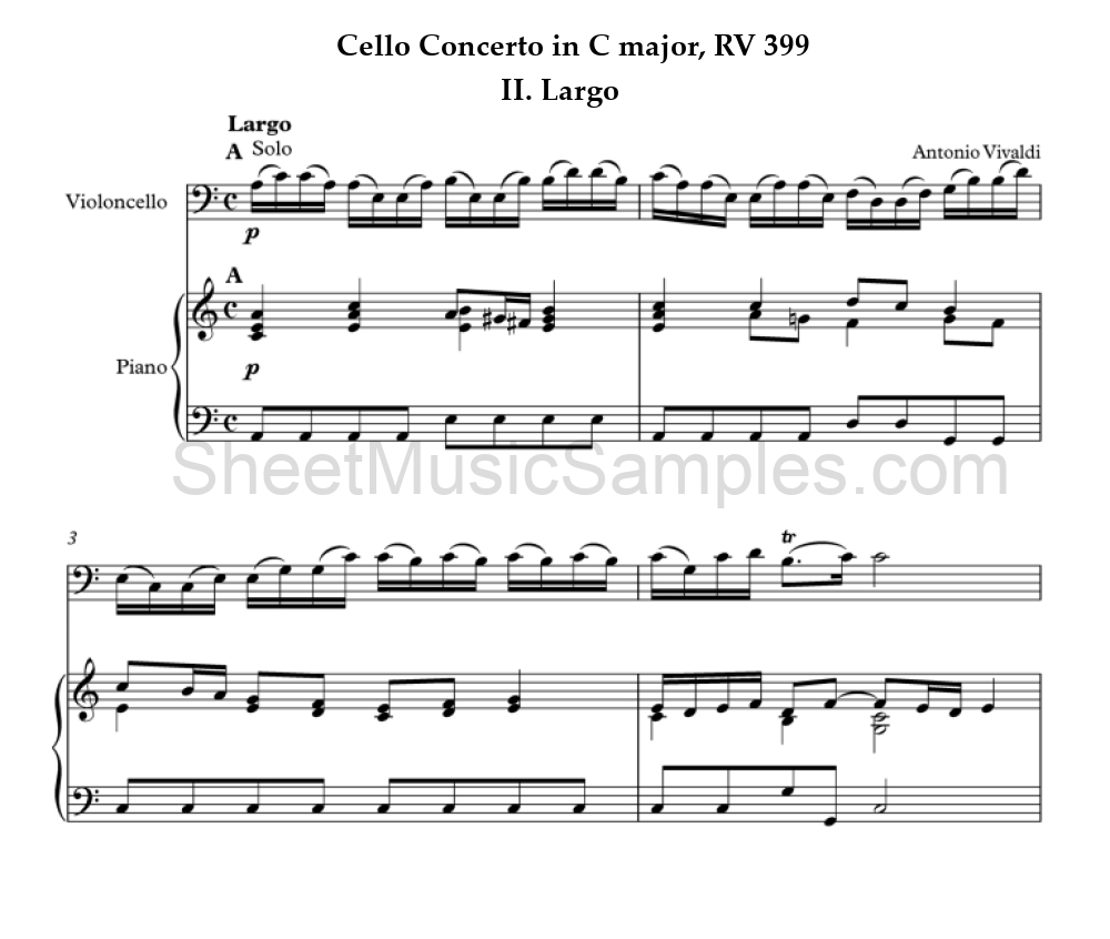 Cello Concerto in C major, RV 399 - II. Largo