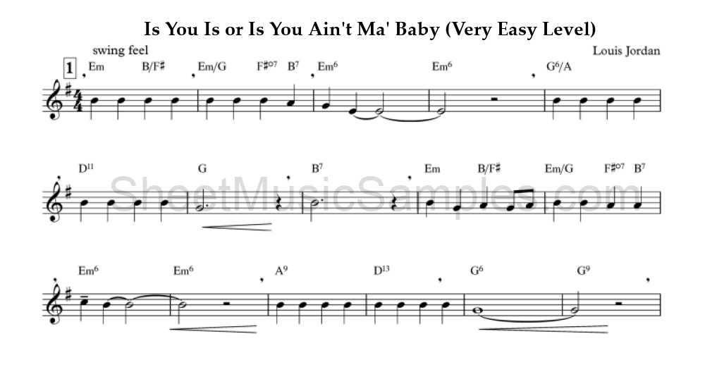 Is You Is or Is You Ain't Ma' Baby (Very Easy Level)