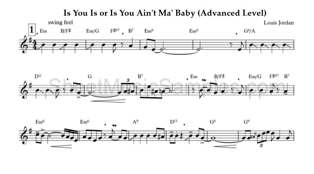 Is You Is or Is You Ain't Ma' Baby (Advanced Level)