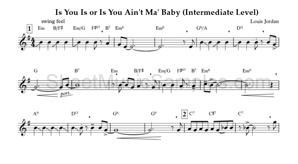 Is You Is or Is You Ain't Ma' Baby (Intermediate Level)