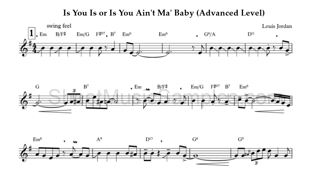 Is You Is or Is You Ain't Ma' Baby (Advanced Level)