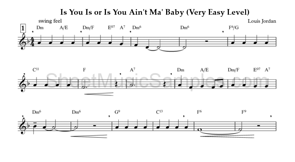 Is You Is or Is You Ain't Ma' Baby (Very Easy Level)