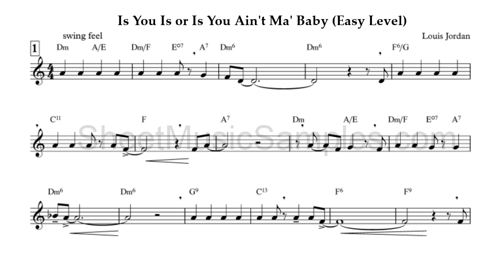 Is You Is or Is You Ain't Ma' Baby (Easy Level)