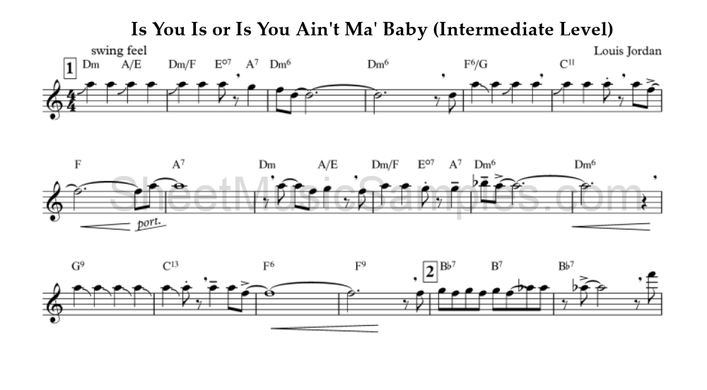 Is You Is or Is You Ain't Ma' Baby (Intermediate Level)