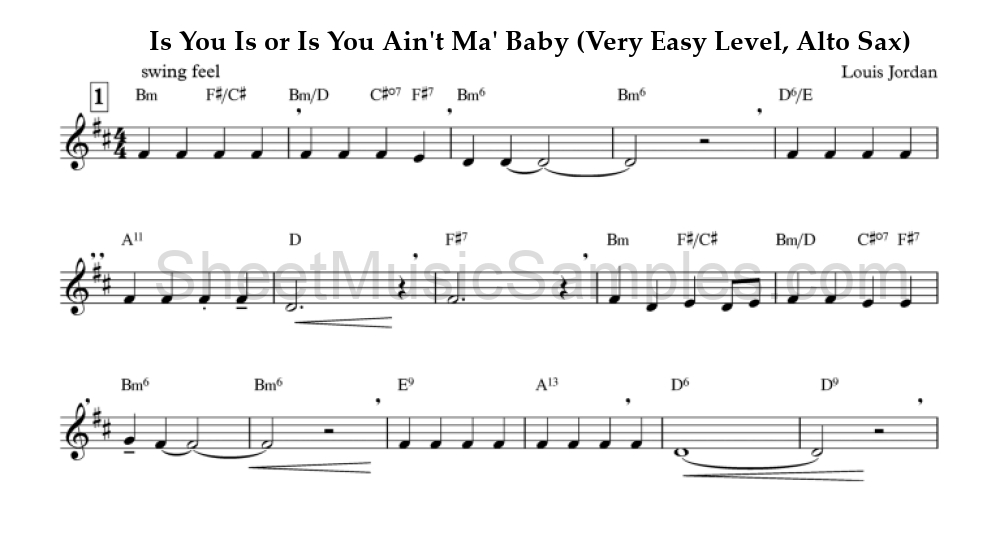 Is You Is or Is You Ain't Ma' Baby (Very Easy Level, Alto Sax)