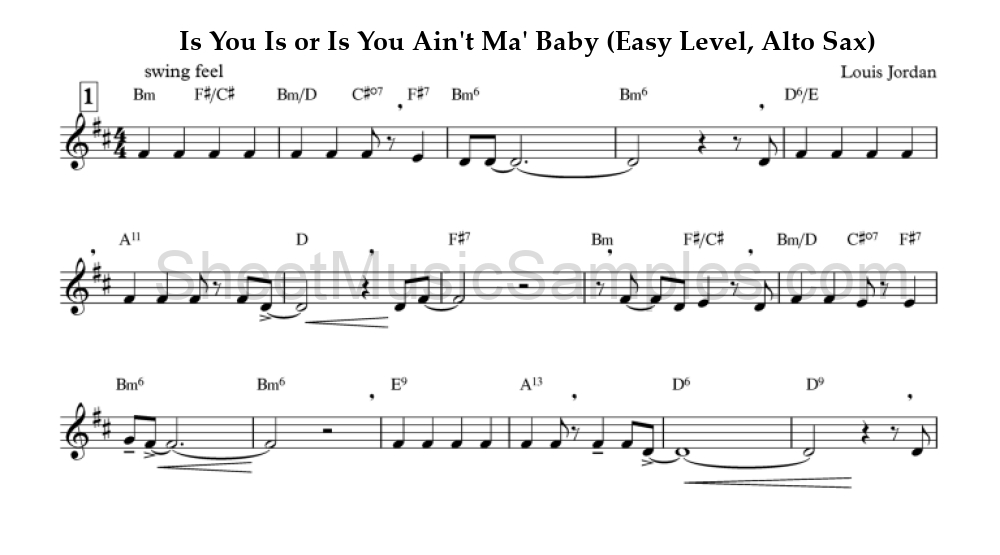 Is You Is or Is You Ain't Ma' Baby (Easy Level, Alto Sax)