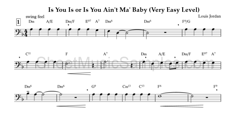 Is You Is or Is You Ain't Ma' Baby (Very Easy Level)