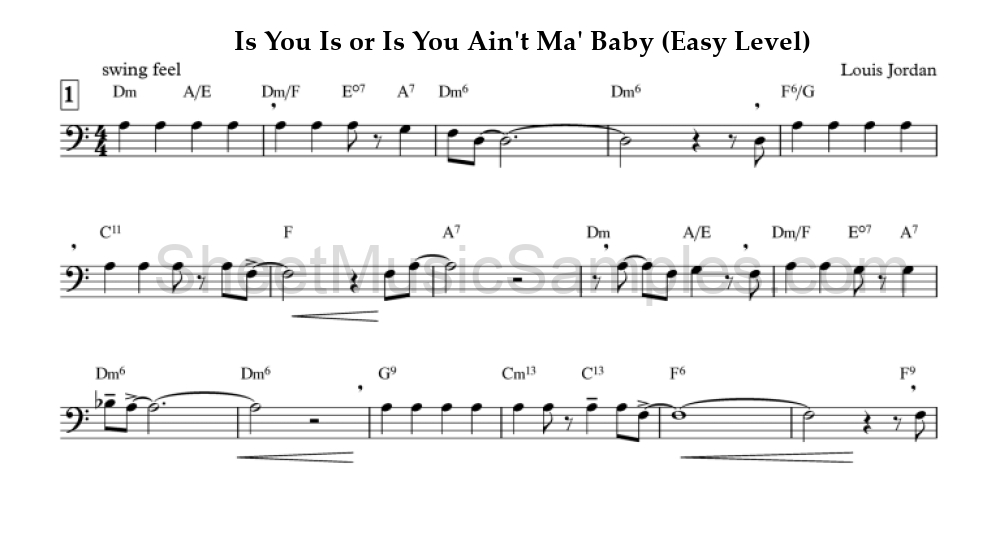 Is You Is or Is You Ain't Ma' Baby (Easy Level)