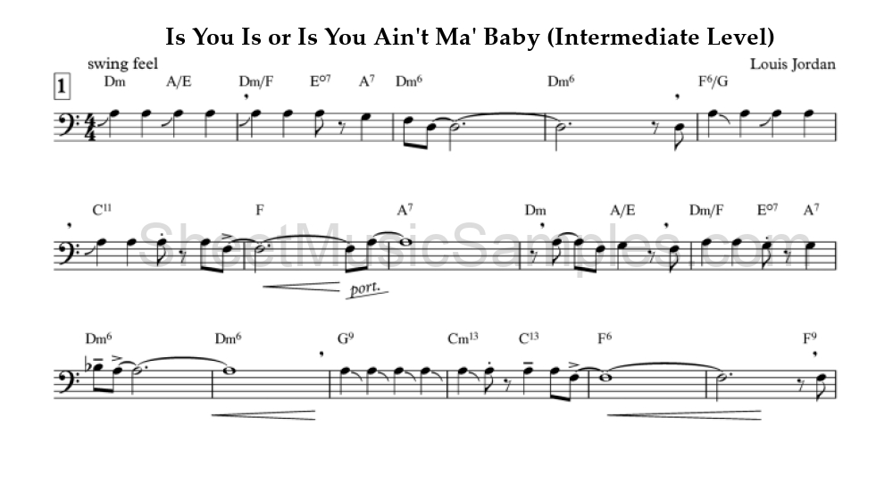 Is You Is or Is You Ain't Ma' Baby (Intermediate Level)